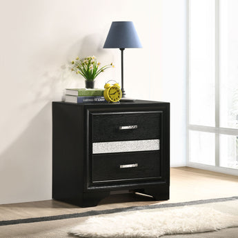 Miranda 2-Drawer Nightstand Tray Black