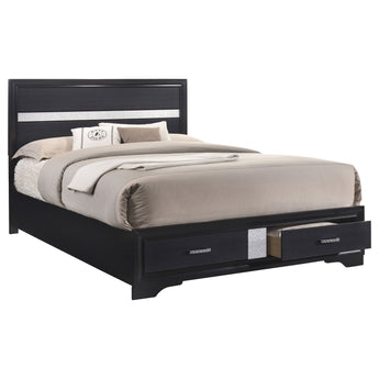 Miranda Queen 2-Drawer Storage Bed Black