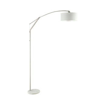 Moniz Adjustable Arched Arm Floor Lamp Chrome And White