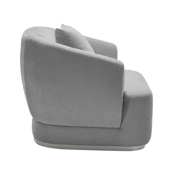 Sillón Acento Mónaco Gris Elegante Moderno Confortable, Diseño Lujo Sala Estar Acolchado