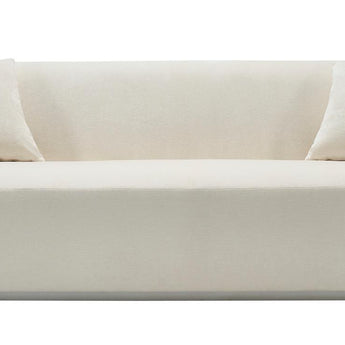 Elegante Sofá y Loveseat Mónaco Bouclé Curvo Beige Lujoso para Sala Estar