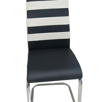 Silla Comedor Nella Moderna Negra Blanca, Diseño Elegante Confortable Estilo Contemporáneo
