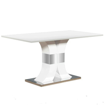 Mesa de Comedor Serena Blanca Moderna Rectangular – Diseño Contemporáneo Duradero MDF