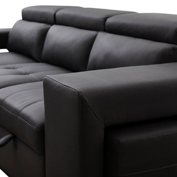 Sofá Cama Seccional Milano 2025 Negro: Diseño Moderno, Almacenamiento, Asientos Adicionales