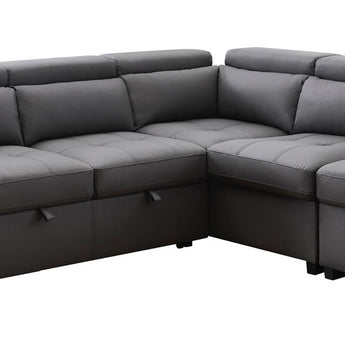 Sofá Seccional Positano Gris Izquierdo 2025 Convertible Cama Almacenamiento Asientos Extra