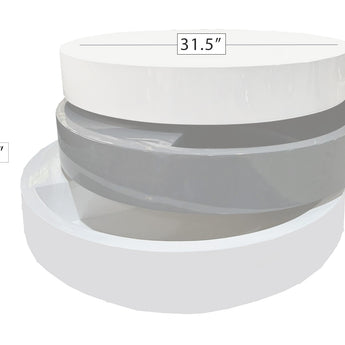 Mesa de Centro Ovvo Redonda Moderna Laca Blanca Elegante para Sala de Estar