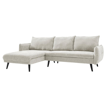 Sofá Seccional PARIS Gris Claro Izquierdo Moderno. Diseño Mid-Century Cómodo y Elegante.