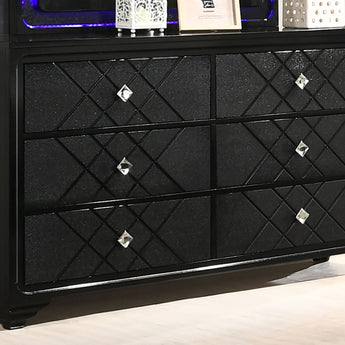 Penelope 6-Drawer Dresser Black