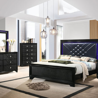 Penelope 6-Drawer Dresser Black