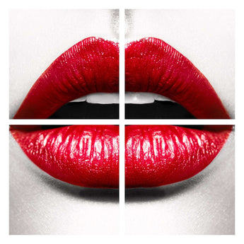 4pc Red Lips Glass Wall Art