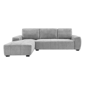 Sofá Seccional Roma Gris Claro Moderno Cómodo Elegante Tapicería Duradera Configuración Izquierda