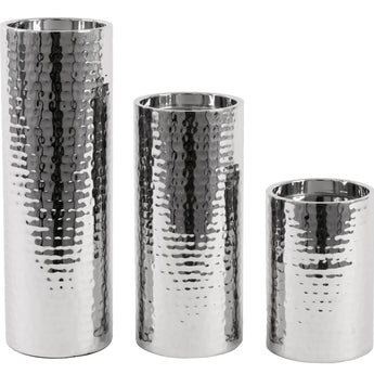 3Pc. Stainless Steel Candle Holder Set