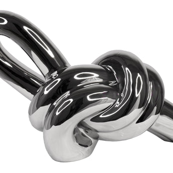 Elegante Escultura Nudo de Cerámica Plata Moderna Decoración Hogar Mesa