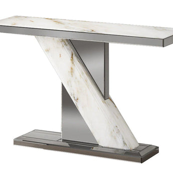 Grey Mirror & Marble Console Table