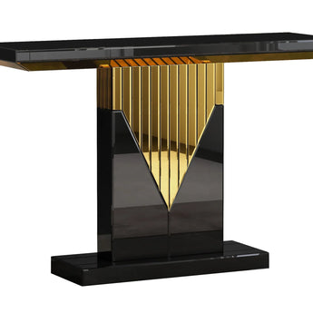 Black & Gold Mirror Console Table