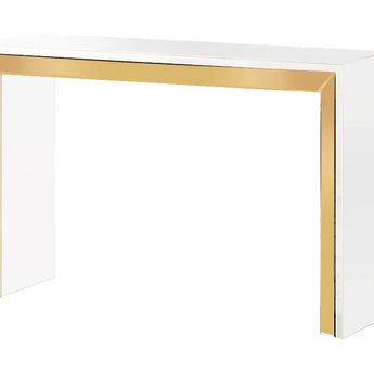 Gold & White Mirror Console Table