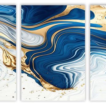 3pc Abstract Glass Wall Art 24"x 36"