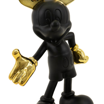 Escultura Decorativa Ratón Juguetón Resina Mate Elegante Negro Blanco Adorno Moderno