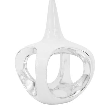 Elegante Escultura Abstracta de Cerámica para Mesa: Modernidad y Brillo Espejo