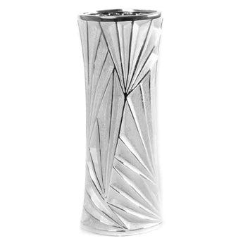 Jarrón Cerámica Plata Moderno Geométrico Lujoso para Decoración del Hogar Elegante