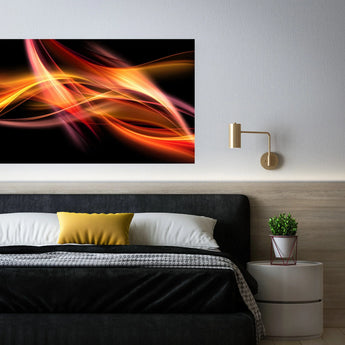 Abstract Orange Glass Wall Art 60"x36"