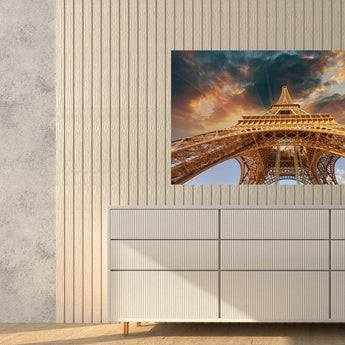 Impresionante Arte de Pared de Cristal Torre Eiffel 152x91cm Decoración Moderna