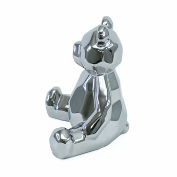 Escultura de Oso Sentado Cerámica Geométrica Decorativa Moderna para el Hogar