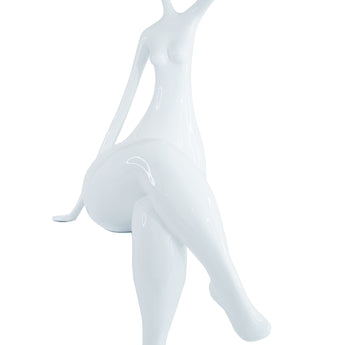 Elegante Escultura Mujer 'On Edge' Moderna Decoración Hogar Polystone Fibra Vidrio