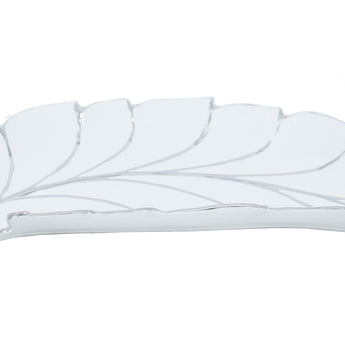 Bandeja Hoja Cerámica Decorativa para Mesa, Diseño Elegante y Veta Fina