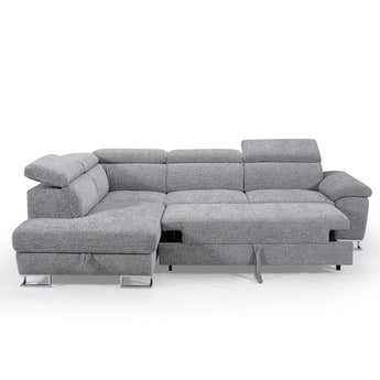 Sofá Seccional Sophia Izquierdo de Tela Lujosa Confort Moderno Sala Estar