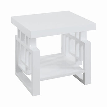 Schmitt Rectangular End Table High Glossy White - MartincFurniture