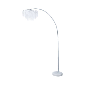 Shirley Marble Base Floor Lamp Chrome And Crystal