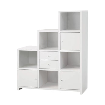 Spencer Bookcase With Cube Storage Compartments White