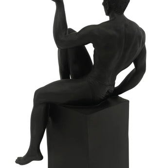 Sports Man Black Sculpture