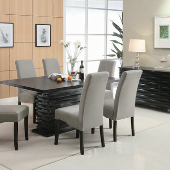 Stanton Rectangle Pedestal Dining Table Black