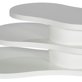 Mesa de Centro April Elegante Blanco Brillante Moderno Diseño Sala Estar