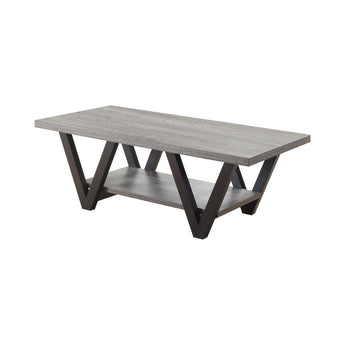 Stevens V-Shaped Coffee Table Black And Antique Grey