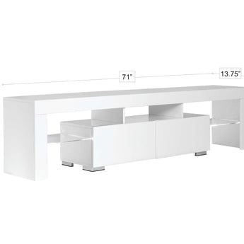 Moderno Mueble TV Alanis Gris Brillante con Iluminación LED Integrada