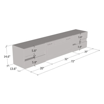 Mueble TV Flotante Metro Negro, Chimenea LED, Almacenamiento, Control Remoto