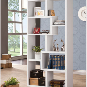 Theo 10-Shelf Bookcase White