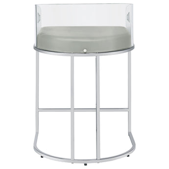 Thermosolis Acrylic Back Counter Height Stools Grey And Chrome