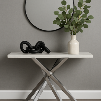 Elegante Consola VINE Diseño Moderno Mesa Entrada Pasillo Robusta