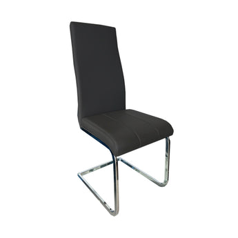Silla de Comedor Moderna Gissel Negra con Base Cromada Elegante