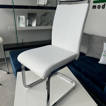Silla de Comedor Mazel Blanca Moderna y Cómoda para el Hogar Elegante