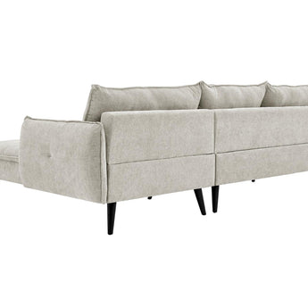 Sofá Seccional PARIS Gris Claro Izquierdo Moderno. Diseño Mid-Century Cómodo y Elegante.