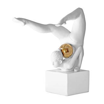 White & Gold Yoga Pose Sculpture