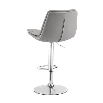 Taburete de Bar ADAM Gris Ergonómico Moderno con Soporte Lumbar Elegante