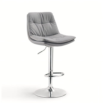 Taburete de Bar ADAM Gris Ergonómico Moderno con Soporte Lumbar Elegante
