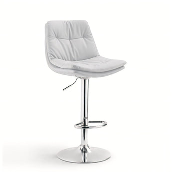 Taburete de Bar ADAM Blanco Ergonómico, Soporte Lumbar, Estilo Moderno y Lujoso