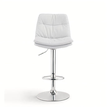 Taburete de Bar ADAM Blanco Ergonómico, Soporte Lumbar, Estilo Moderno y Lujoso
